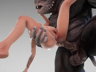 Śliczne koleżanki z potworami Obese Cock Sensual 3D porno Wild Life