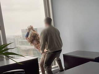 MILF boss fucked measure against say no to office window